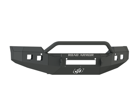 Road Armor STEALTH FRONT NON-WINCH BUMPER PRE-RUNNER GUARD - TEXTURE BLACK 2015-2019 GMC 2500 3500