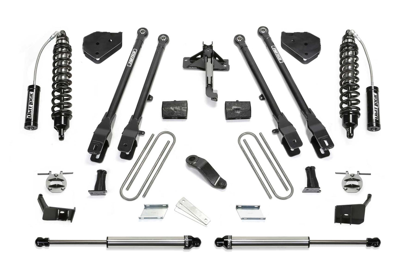 Fabtech 2017-22 FORD F250/F350 4WD 6″ 4 LINK SYSTEM W/ FRONT DIRT LOGIC 2.5 RESI COILOVERS & REAR DIRT LOGIC 2.25 SHOCKS